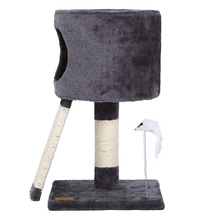 Charcoal Lite Cat Tree Cubby with Scratching Post
